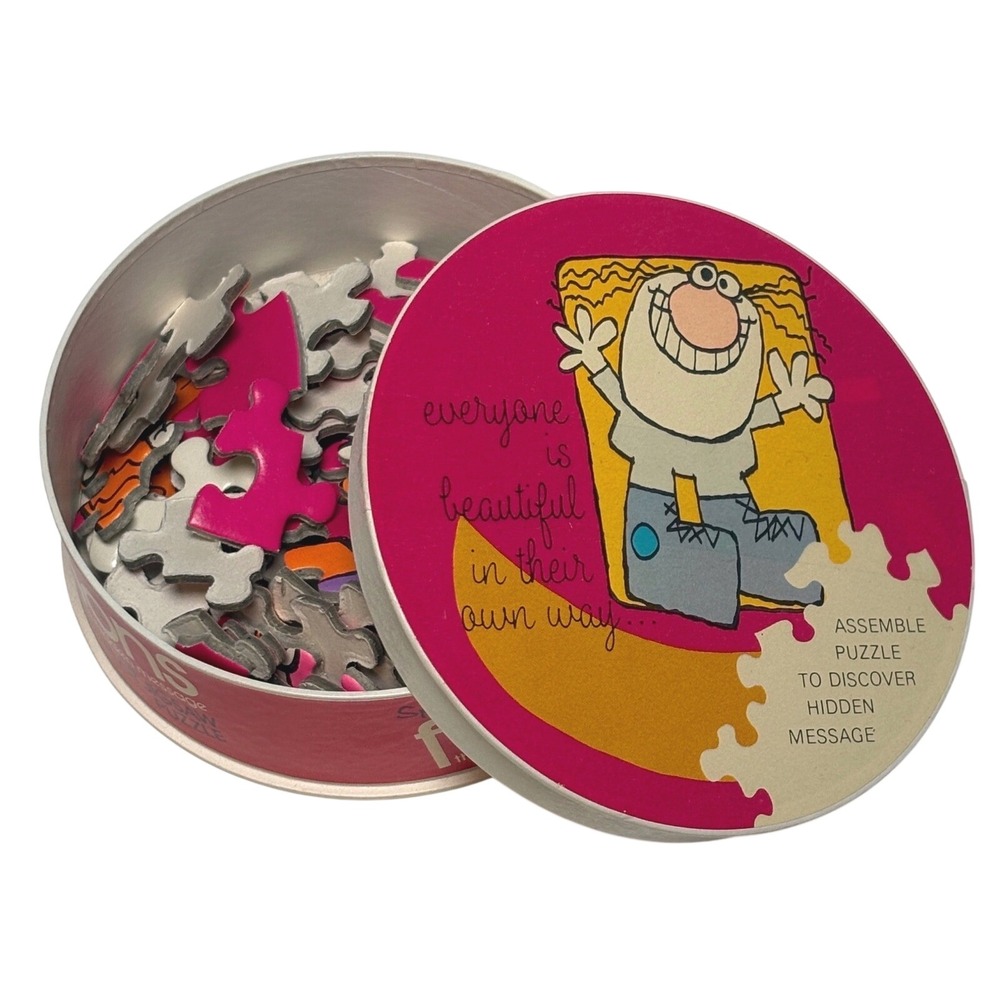 Springbok Flirtations Puzzle  Everyone is Hidden Message pink round  intage Love